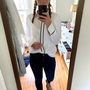 NEW white and black classic dress shirt